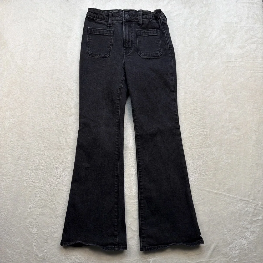 Gap Kids High Rise 70s Flare Jeans Black Wash Girls Size 10 Y2K Retro‎